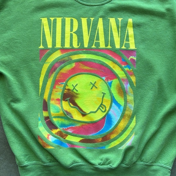 UO Nirvana Smile Oversized Crew Neck Sweathirt - Picture 6 of 14